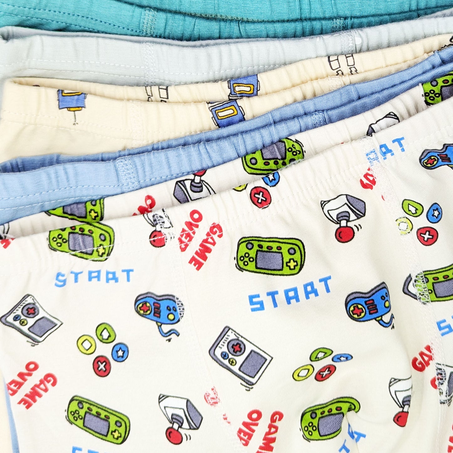 Moon Under the Bridge Boys' Soft Cotton Boxer Shorts Underwear Pack of 5 - Mix Design