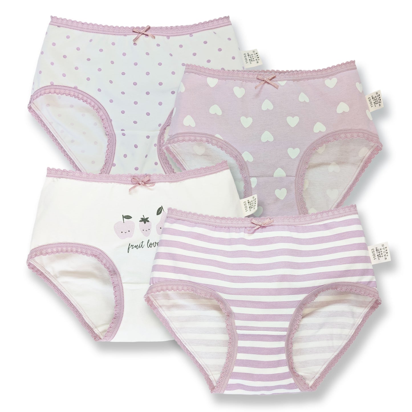 Moon Under the Bridge Girls' Soft Cotton Knickers Underwear Pack of 4 - Purple
