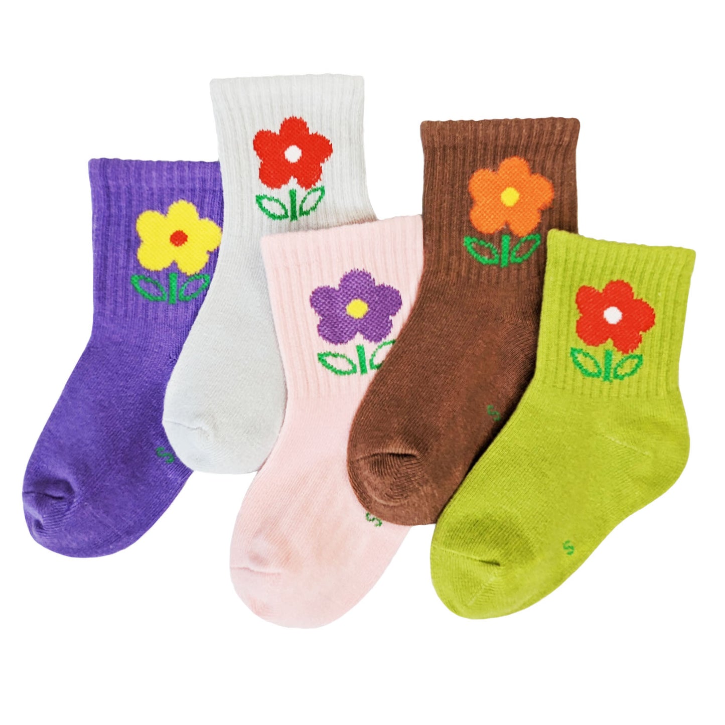Colourful Flower Cotton Ankle Socks Multipack - 5 Pairs