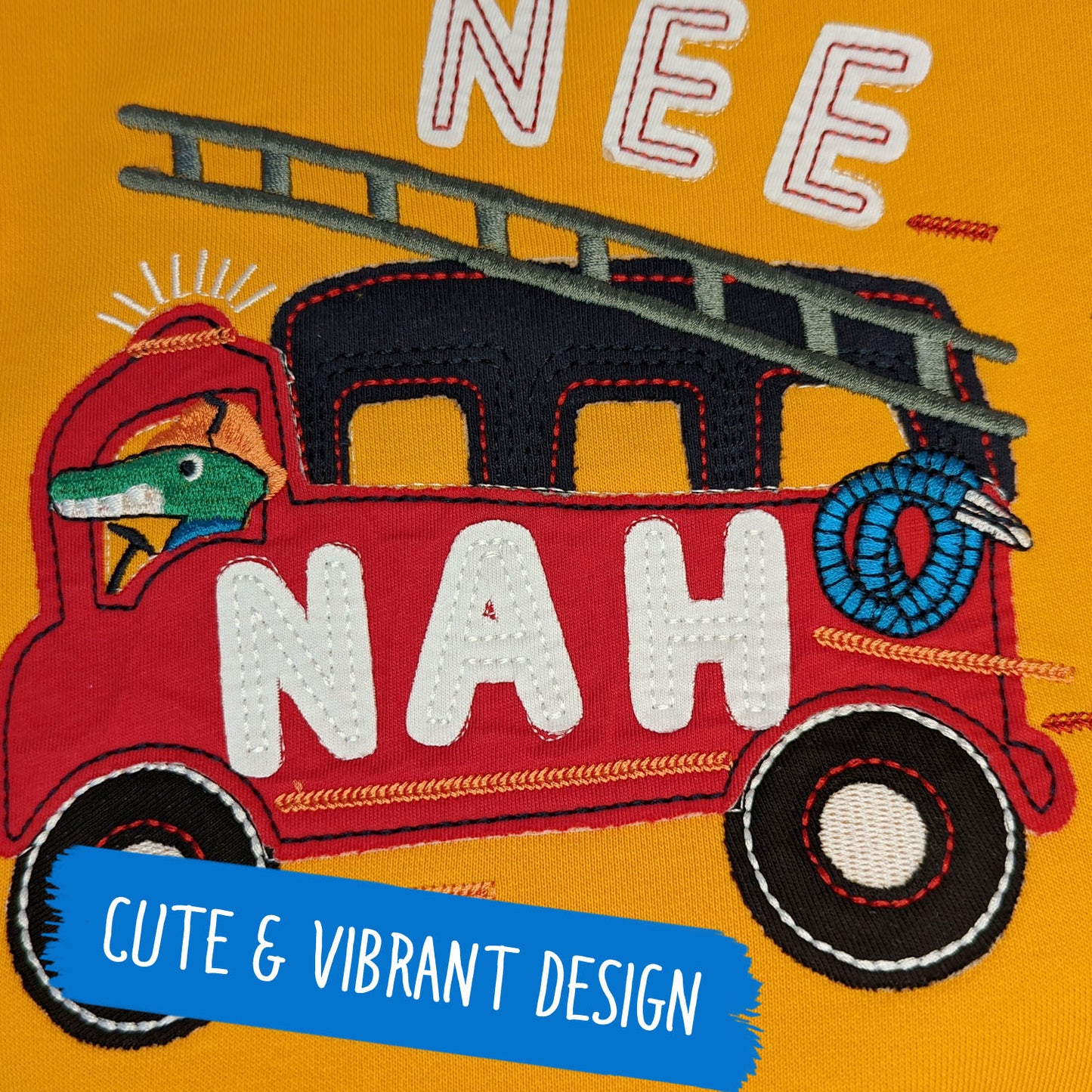 Fire Engine Truck Crewneck Cotton Sweatshirt