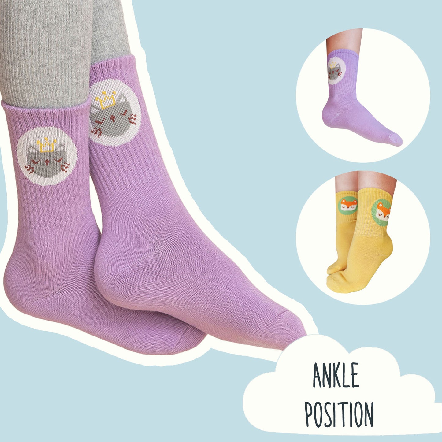 Animal Friends Cotton Ankle Socks Multipack - 5 Pairs