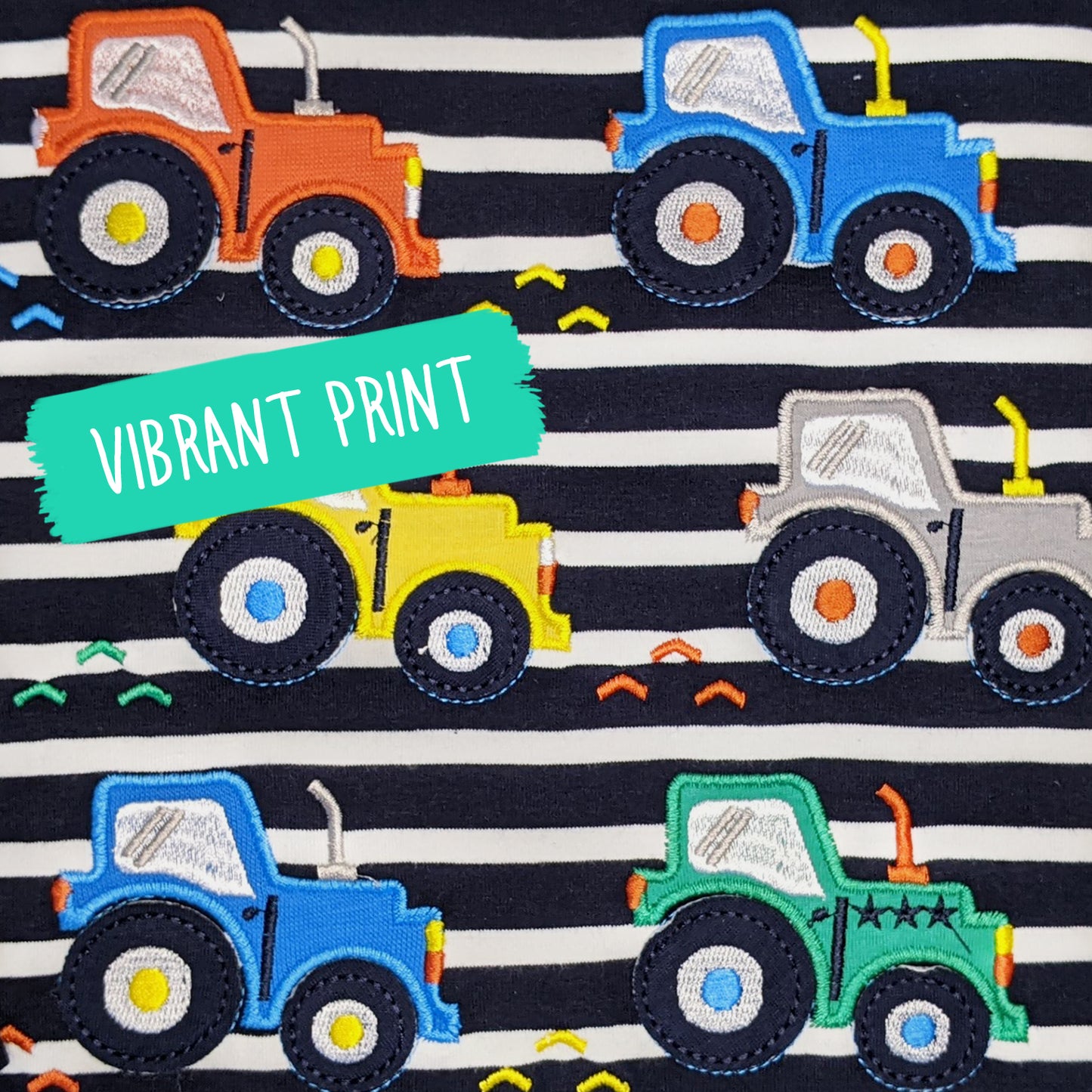 Multi Colour Tractors Long-Sleeve Cotton T-Shirt