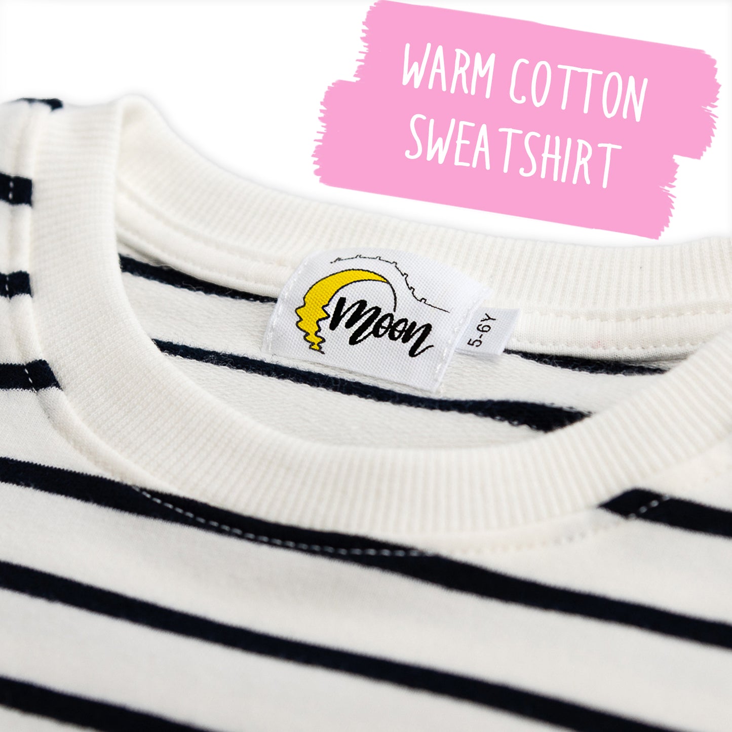 Stripy Star Unicorn Cotton Crewneck Sweatshirt