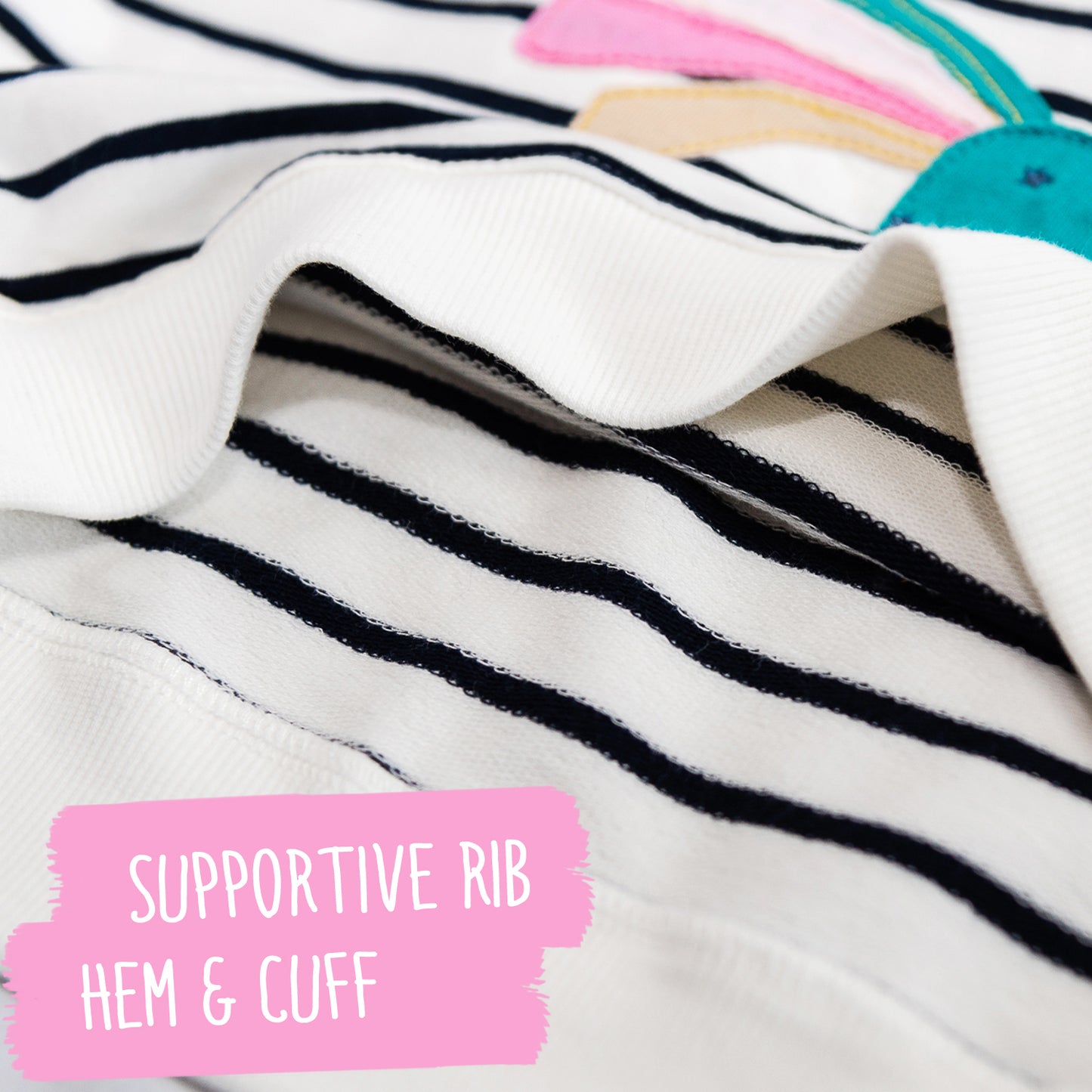 Stripy Star Unicorn Cotton Crewneck Sweatshirt