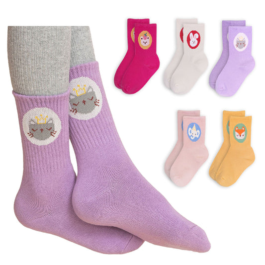 Animal Friends Cotton Ankle Socks Multipack - 5 Pairs