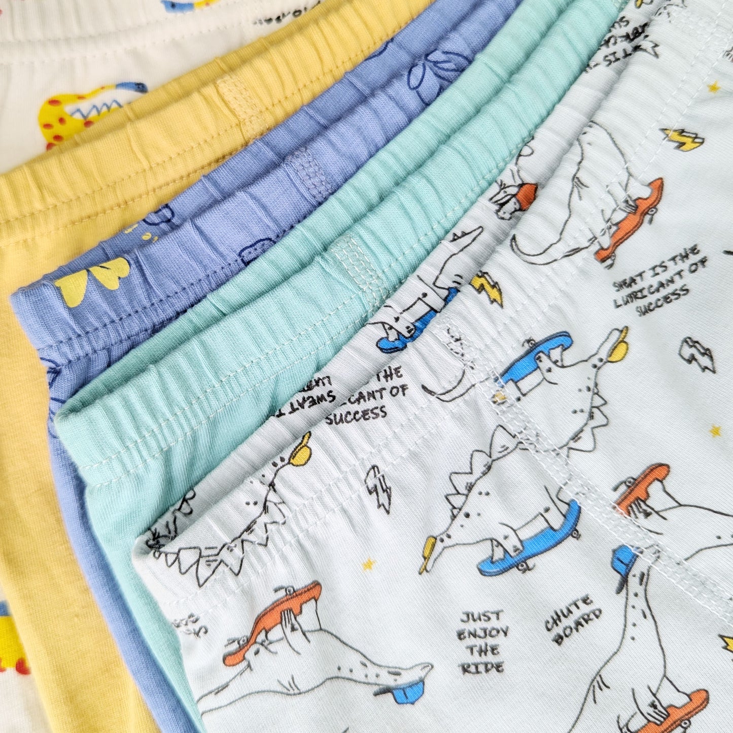 Moon Under the Bridge Boys' Soft Cotton Boxer Shorts Underwear Pack of 5 - Dinosaurs