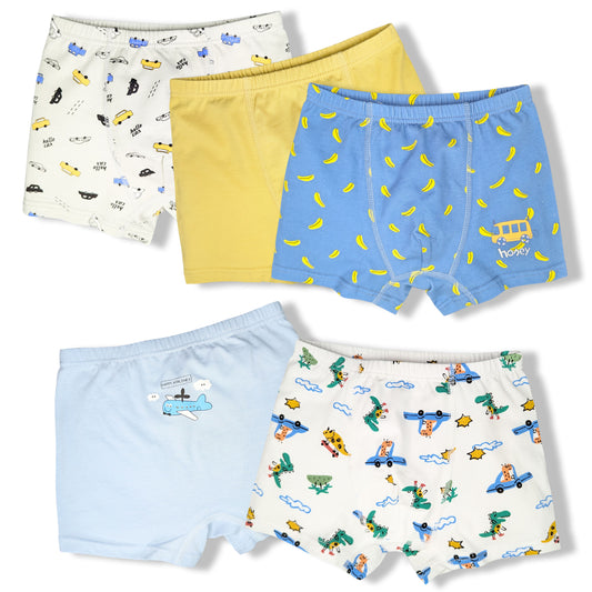 Moon Under the Bridge Boys' Soft Cotton Boxer Shorts Underwear Pack of 5 - Space