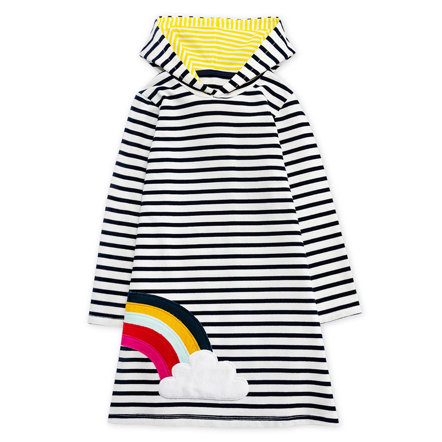 Rainbow Cotton Hoodie Dress