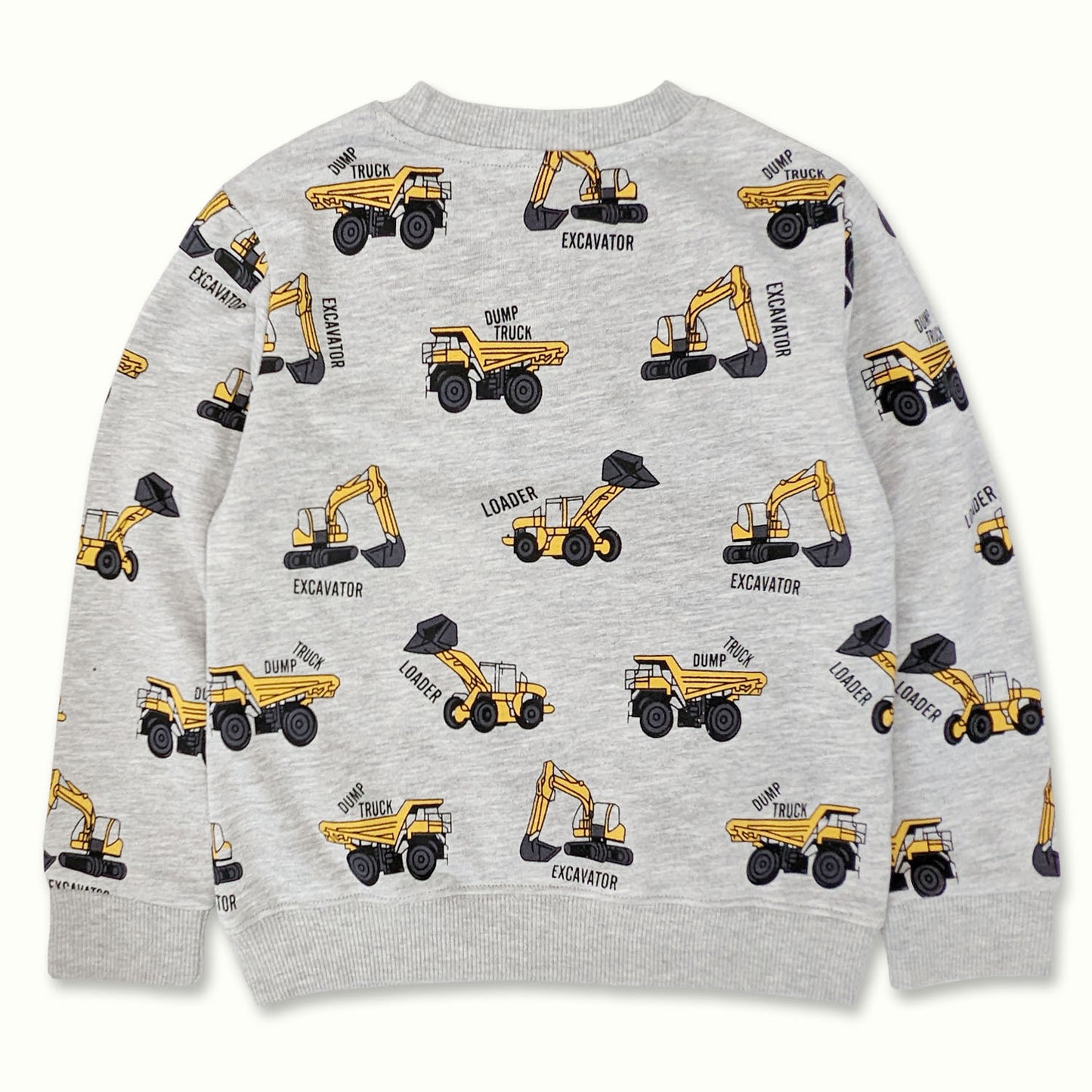 Construction Vehicles Cotton Crewneck Sweatshirt