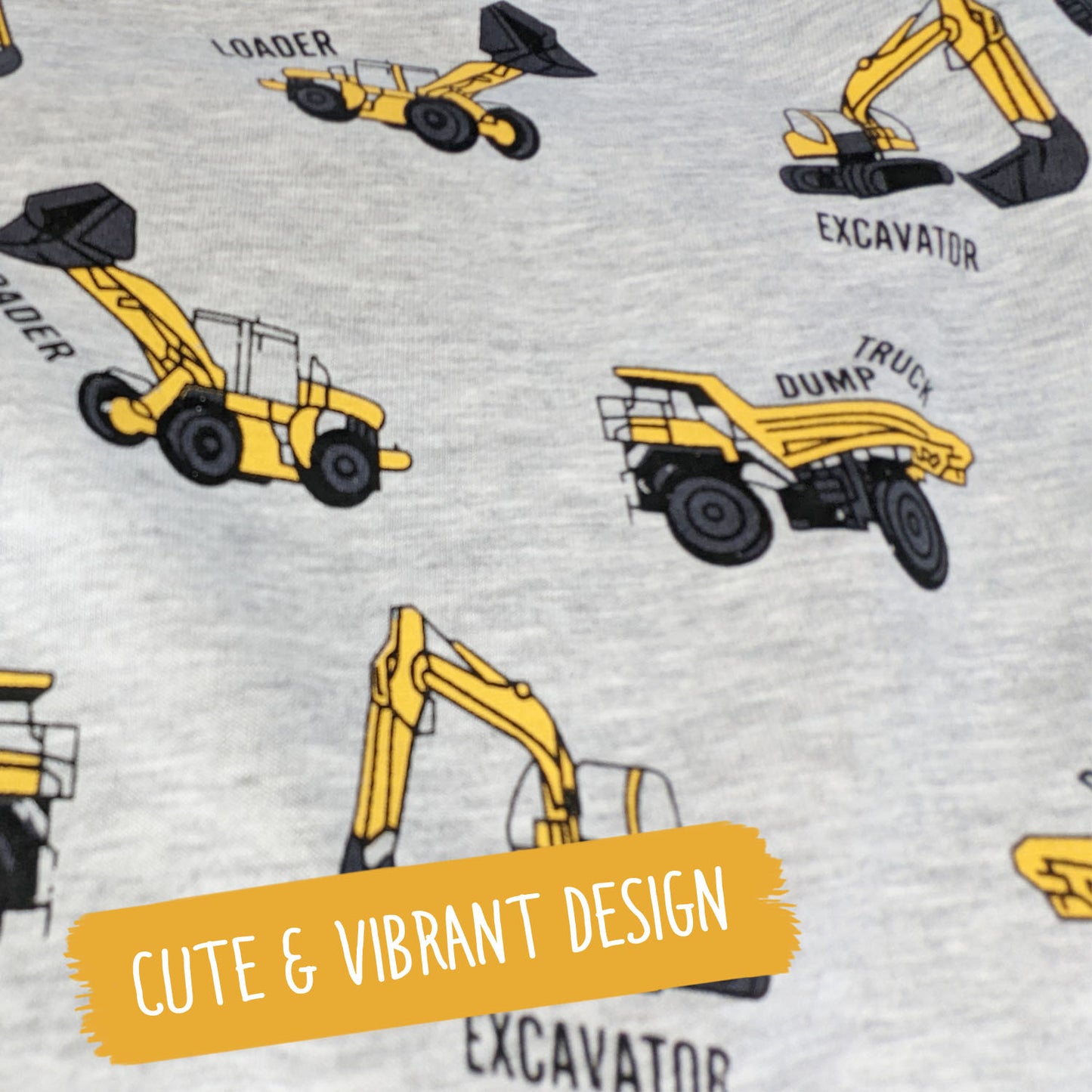 Construction Vehicles Cotton Crewneck Sweatshirt