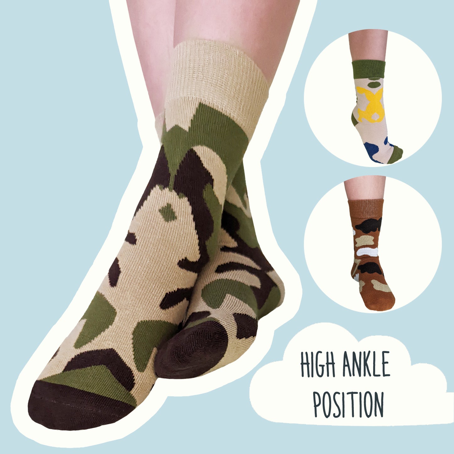 Camouflage Cotton Ankle Socks Multipack - 5 Pairs