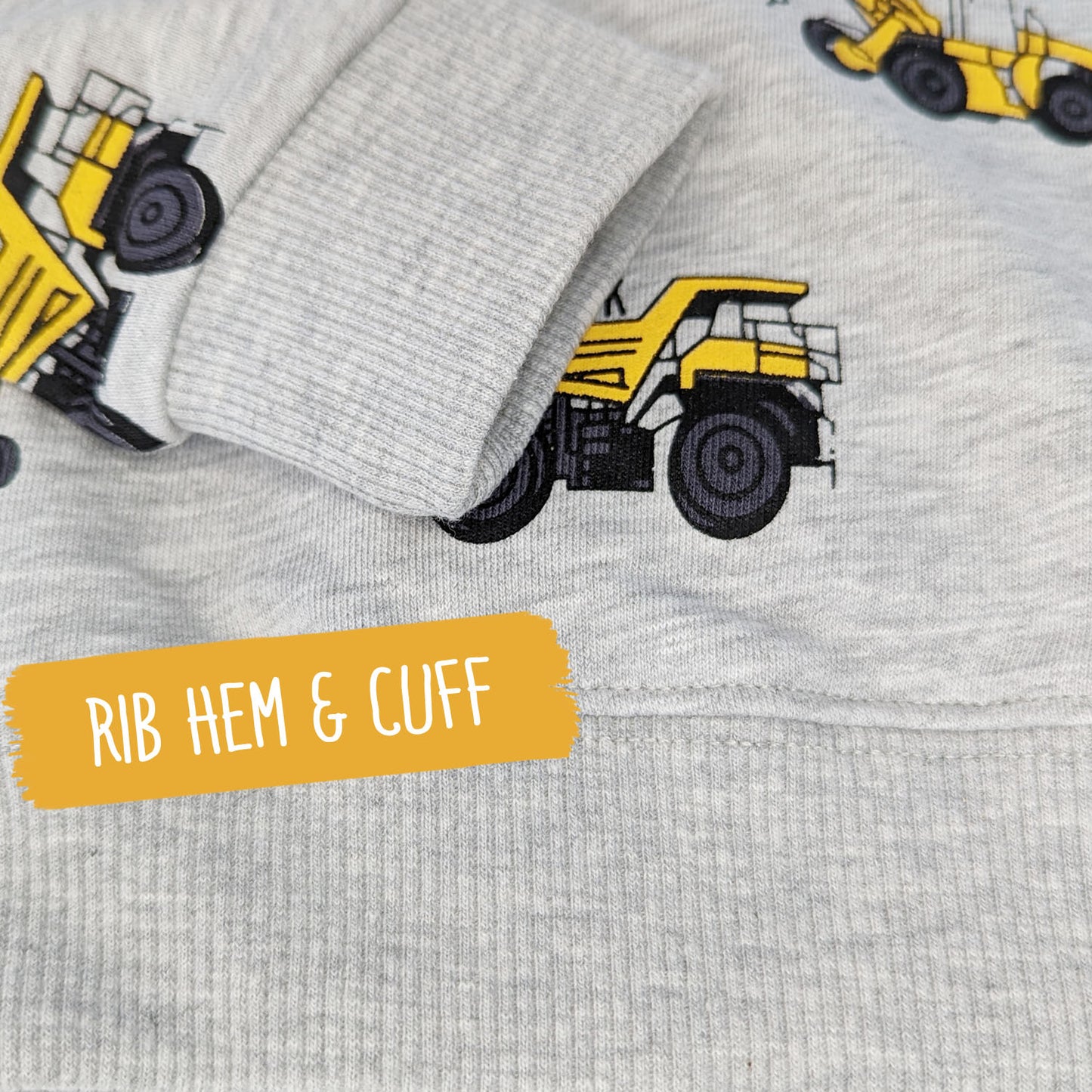 Construction Vehicles Cotton Crewneck Sweatshirt