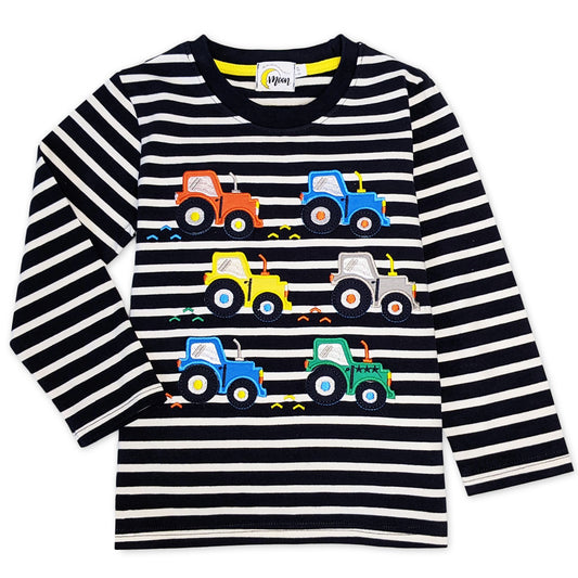 Multi Colour Tractors Long-Sleeve Cotton T-Shirt