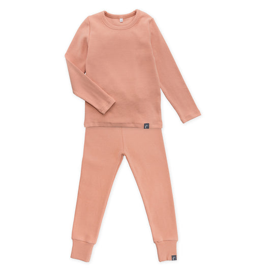 Pink Long Sleeve Soft Comfy Cotton Base Layer Pyjama Set