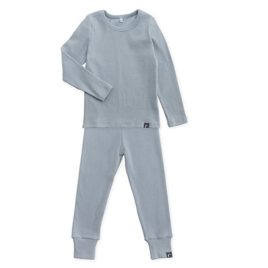 Blue Long Sleeve Soft Comfy Cotton Base Layer Pyjama Set