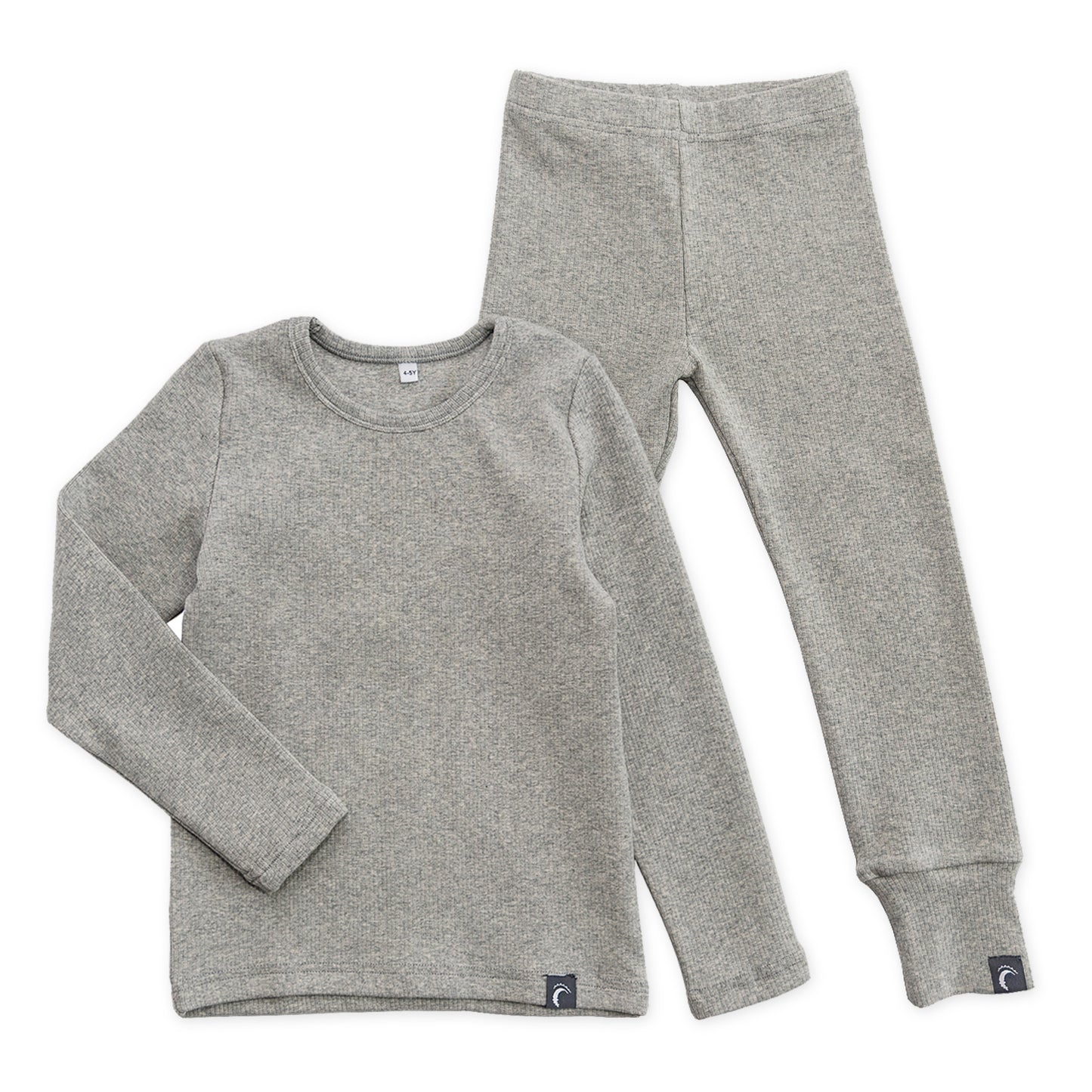 Grey Long Sleeve Soft Comfy Cotton Base Layer Pyjama Set