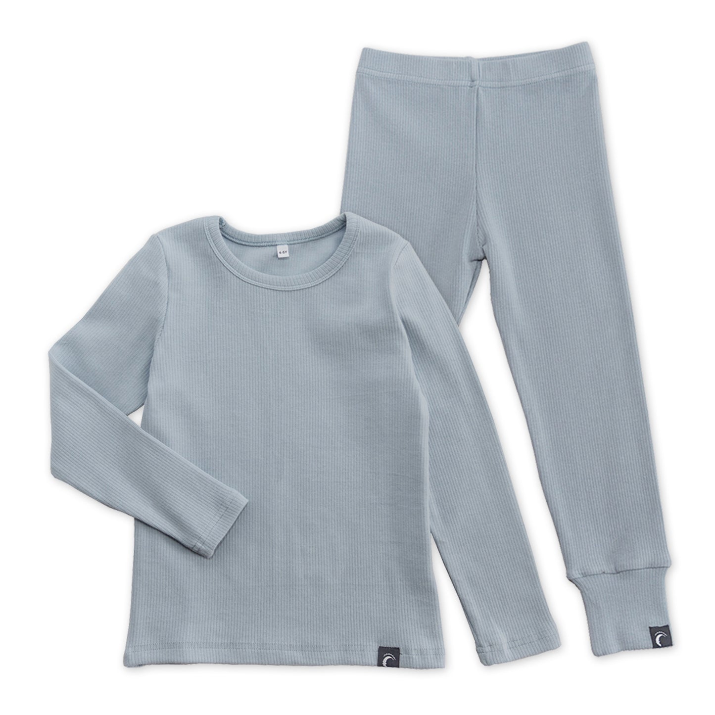 Blue Long Sleeve Soft Comfy Cotton Base Layer Pyjama Set