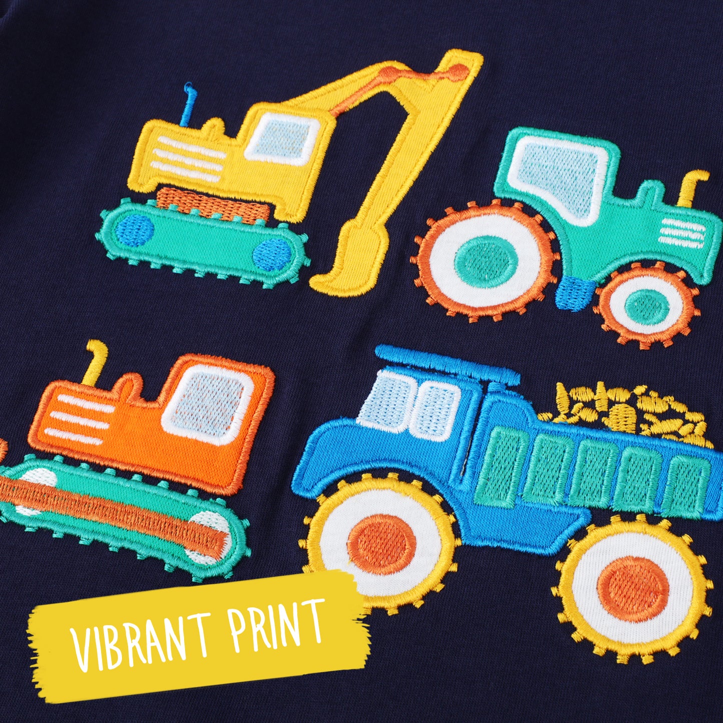 Construction Vehicles Cotton Long-Sleeve T-Shirt