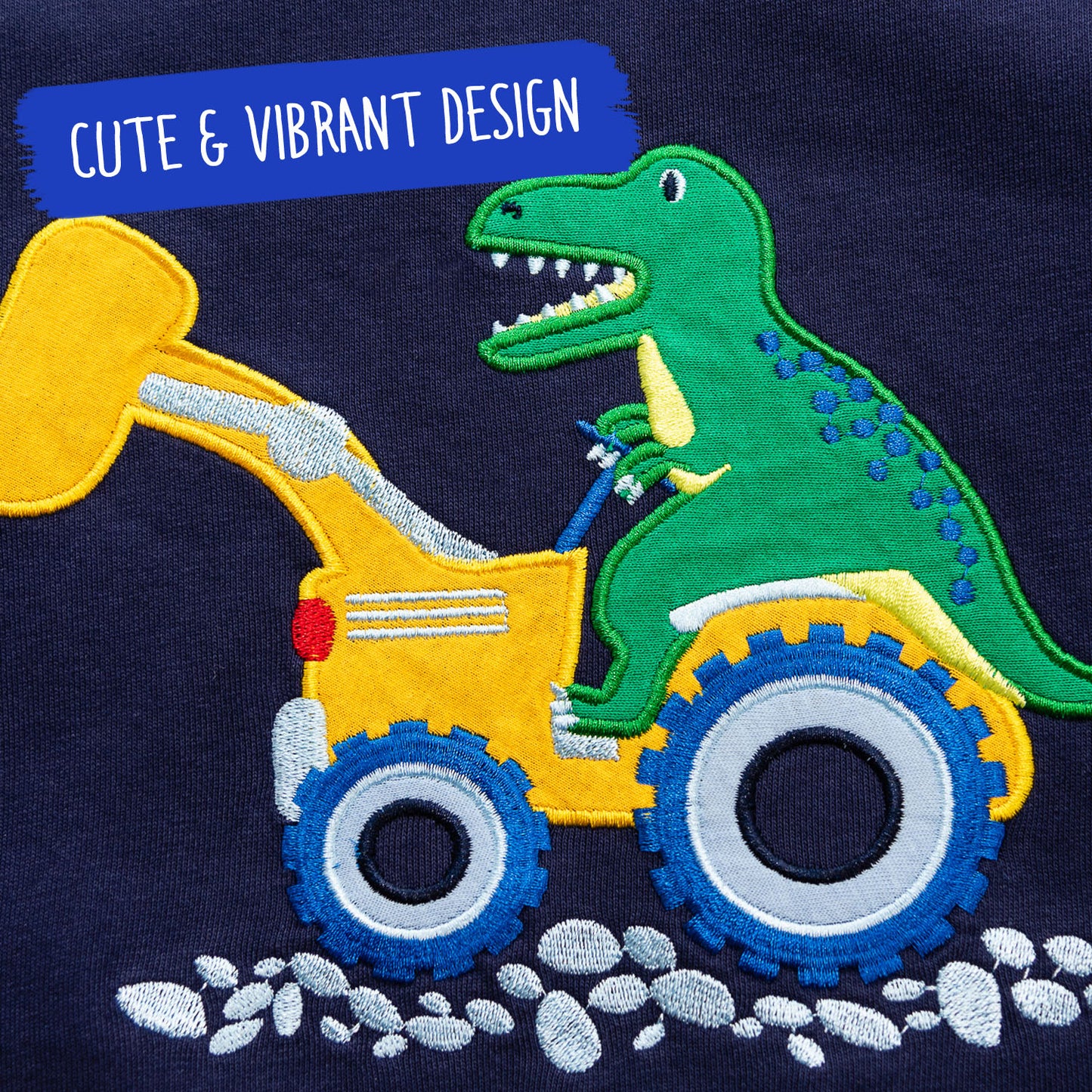 Dinosaur Digger Cotton Crewneck Sweatshirt