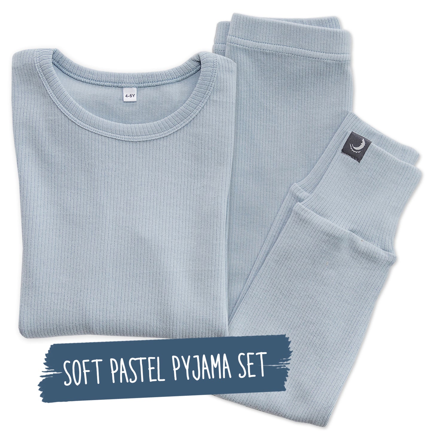 Blue Long Sleeve Soft Comfy Cotton Base Layer Pyjama Set