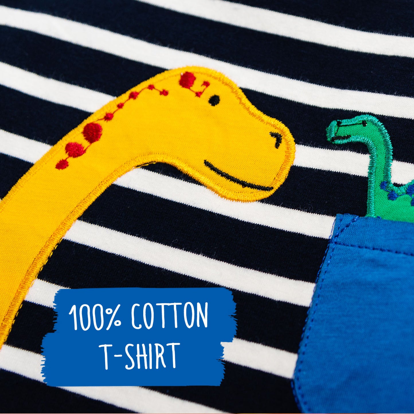 Cotton Stripy Dinosaur Long-Sleeve T-Shirt